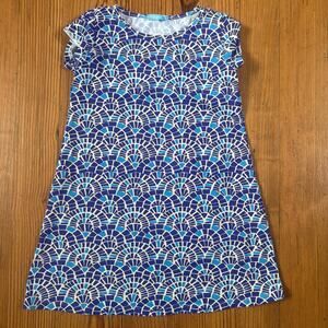 J. McLaughlin blue white performance fabric girls short sleeve dress SIZE 5